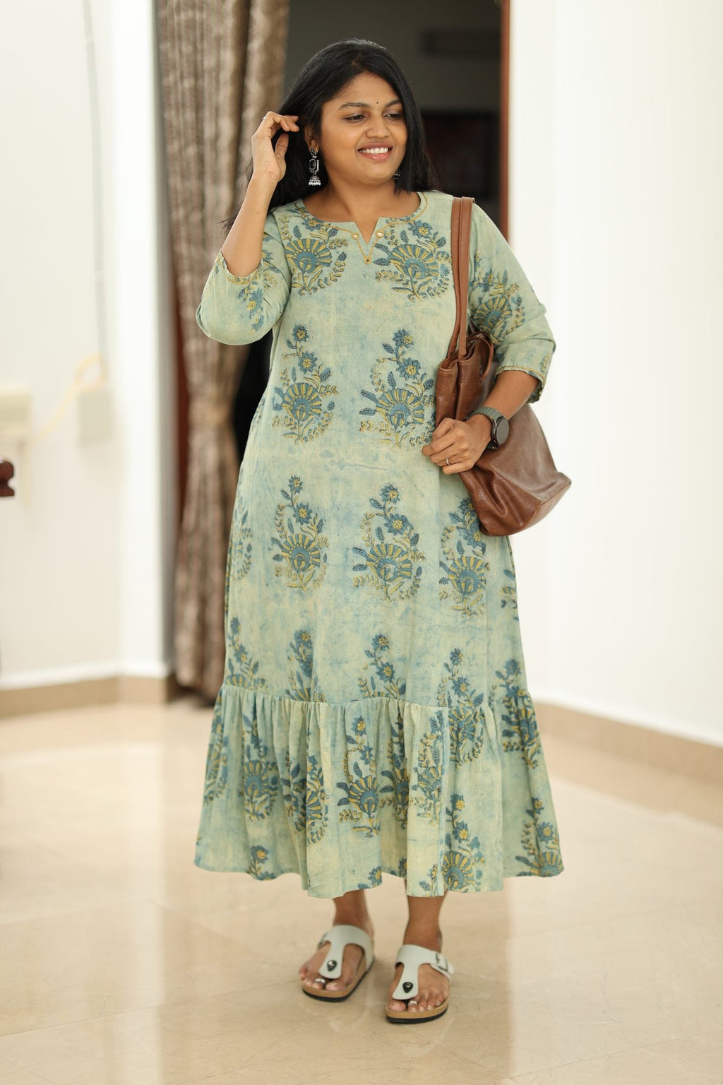 Styled office look with tote bag