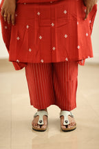 Red Woven Butta 30+ Women Everyday Office Kurta (Top + Bottom) | MAGI0012