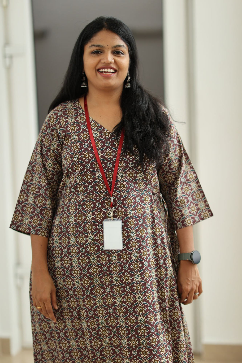 Maroon Ajrakh Print 30+ Women Everyday Office Kurta (Top + Bottom) | MAGI0016