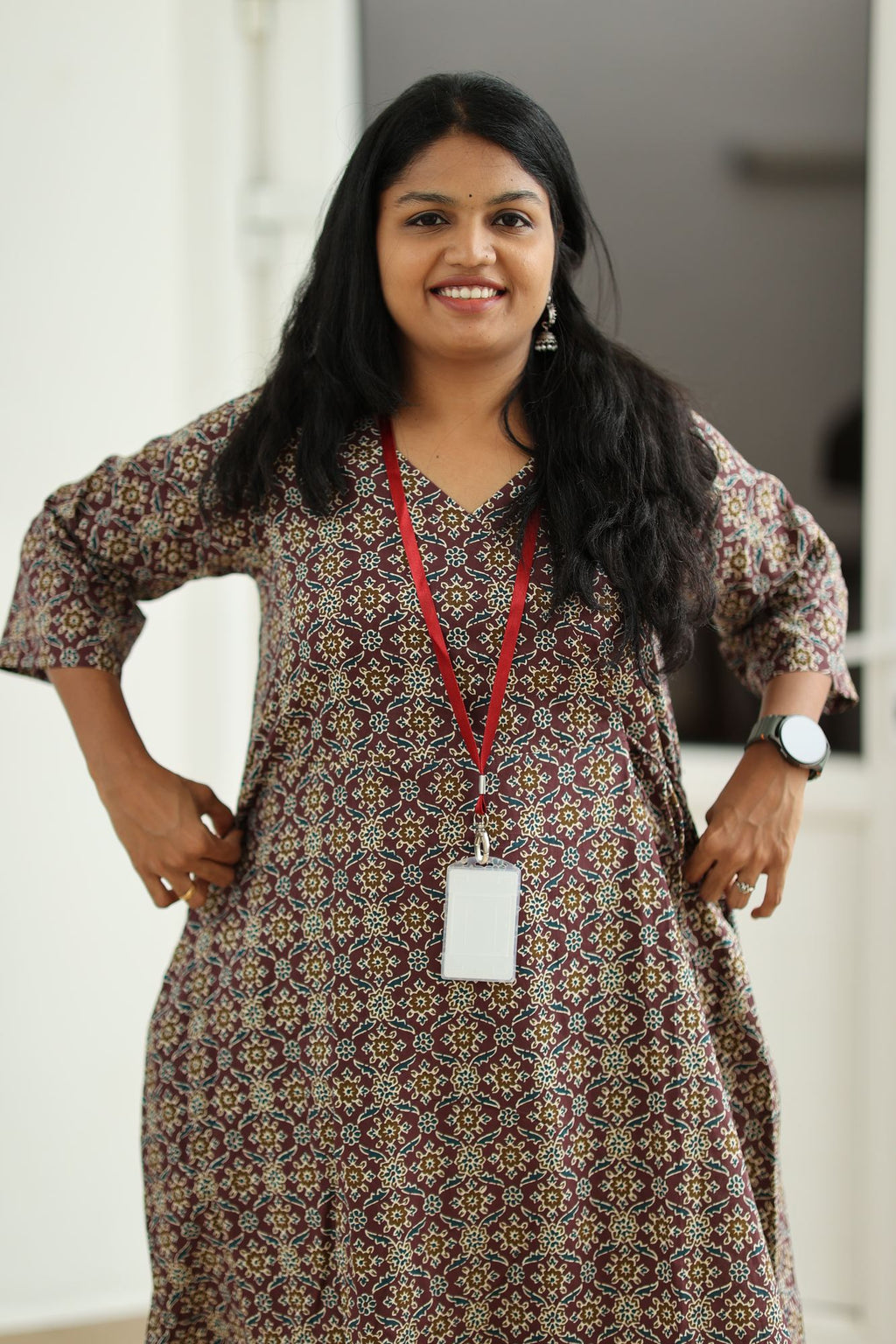 Maroon Ajrakh Print 30+ Women Everyday Office Kurta (Top + Bottom) | MAGI0016