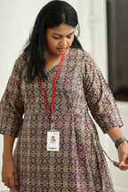 Maroon Ajrakh Print 30+ Women Everyday Office Kurta (Top + Bottom) | MAGI0016