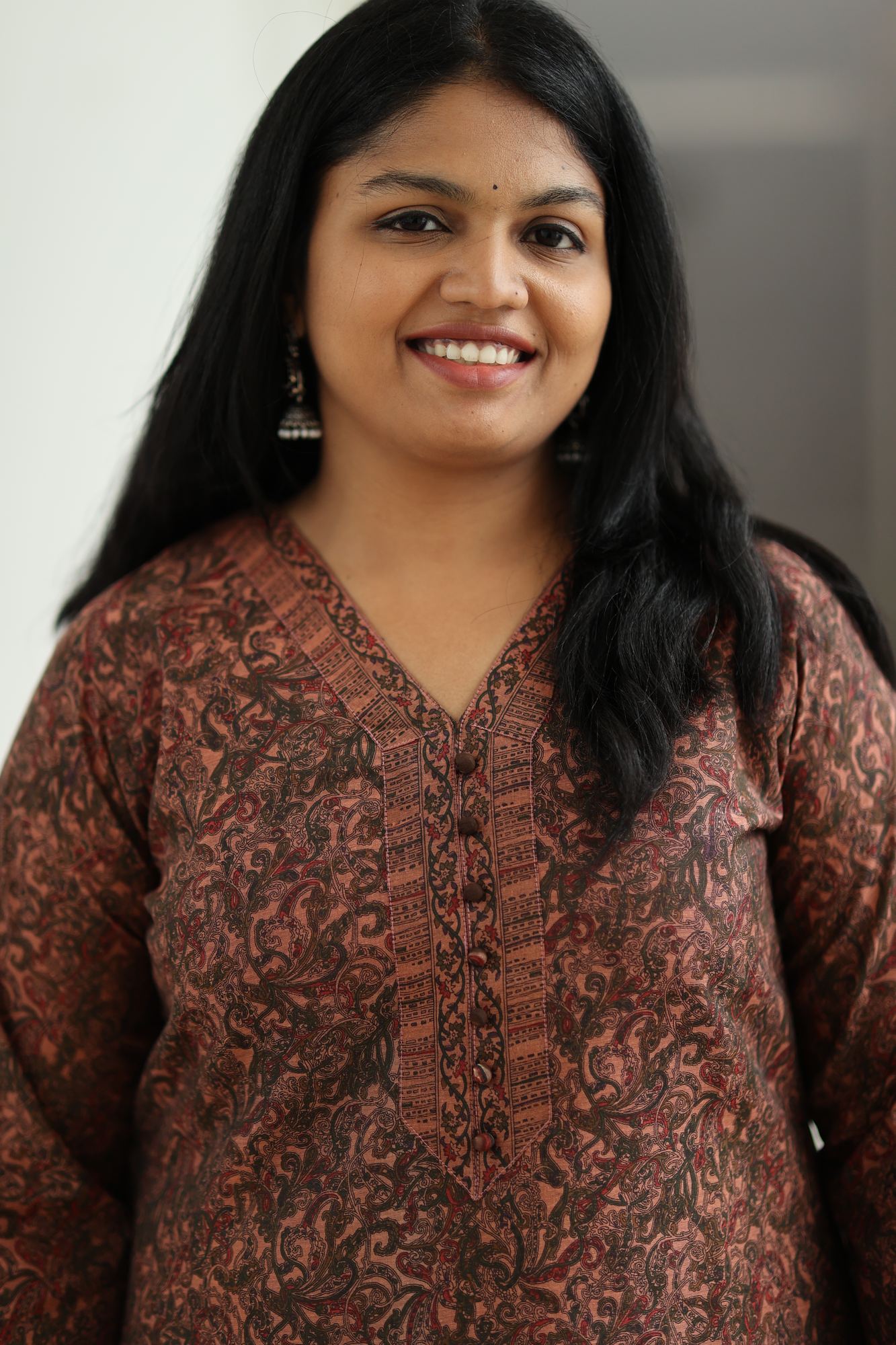 Rust Brown Paisley Print 30+ Women Everyday Office Kurta (Top + Bottom) | MAGI0017