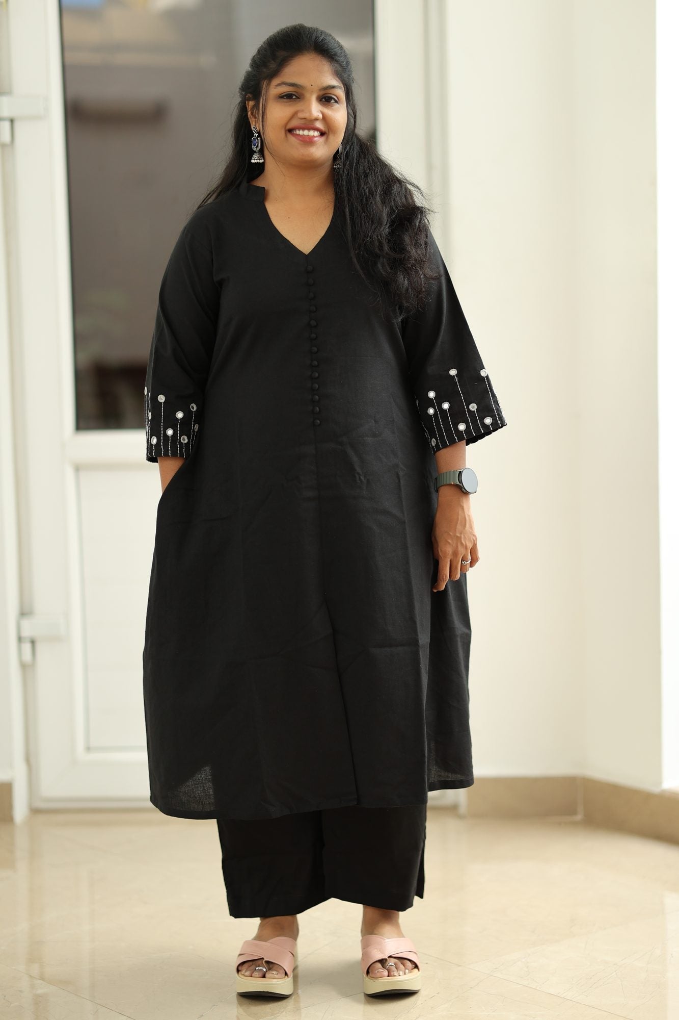 Black Mirror Work 30+ Women Everyday Office Kurta (Top + Bottom) | MAGI0019