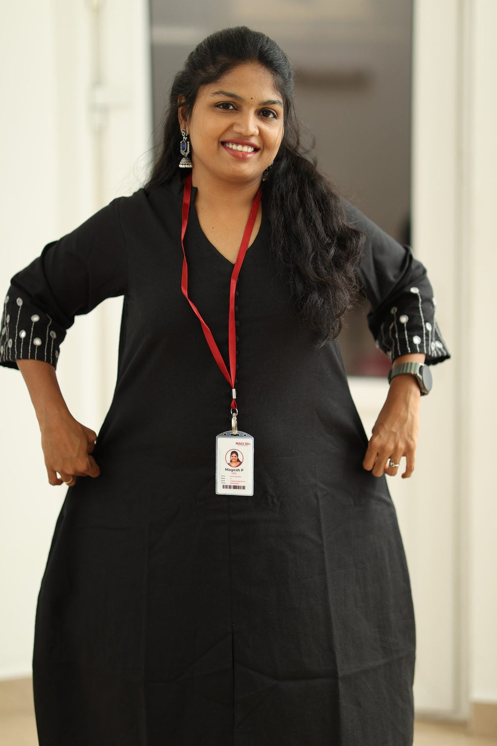 Black Mirror Work 30+ Women Everyday Office Kurta (Top + Bottom) | MAGI0019