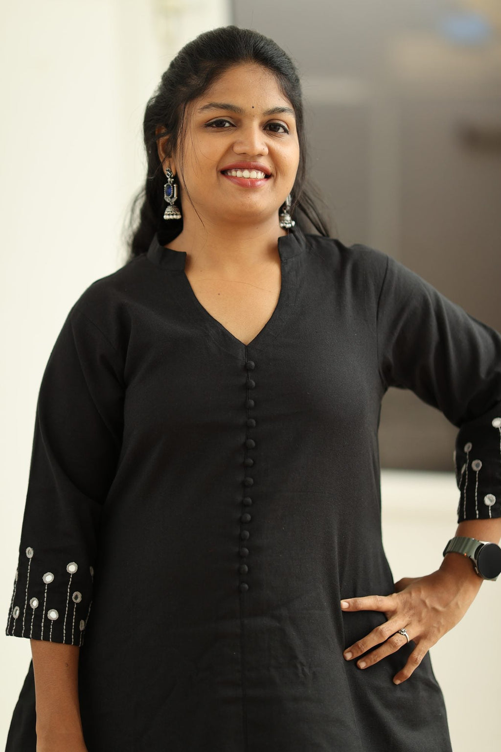 Black Mirror Work 30+ Women Everyday Office Kurta (Top + Bottom) | MAGI0019