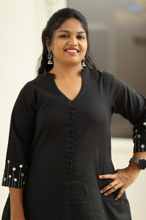 Black Mirror Work 30+ Women Everyday Office Kurta (Top + Bottom) | MAGI0019