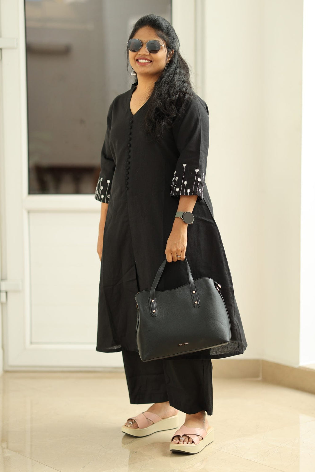 Black Mirror Work 30+ Women Everyday Office Kurta (Top + Bottom) | MAGI0019