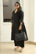 Black Mirror Work 30+ Women Everyday Office Kurta (Top + Bottom) | MAGI0019