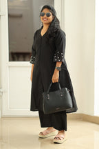 Black Mirror Work 30+ Women Everyday Office Kurta (Top + Bottom) | MAGI0019