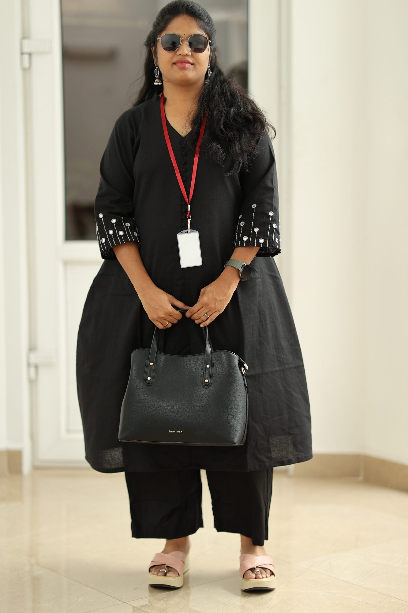 Black Mirror Work 30+ Women Everyday Office Kurta (Top + Bottom) | MAGI0019