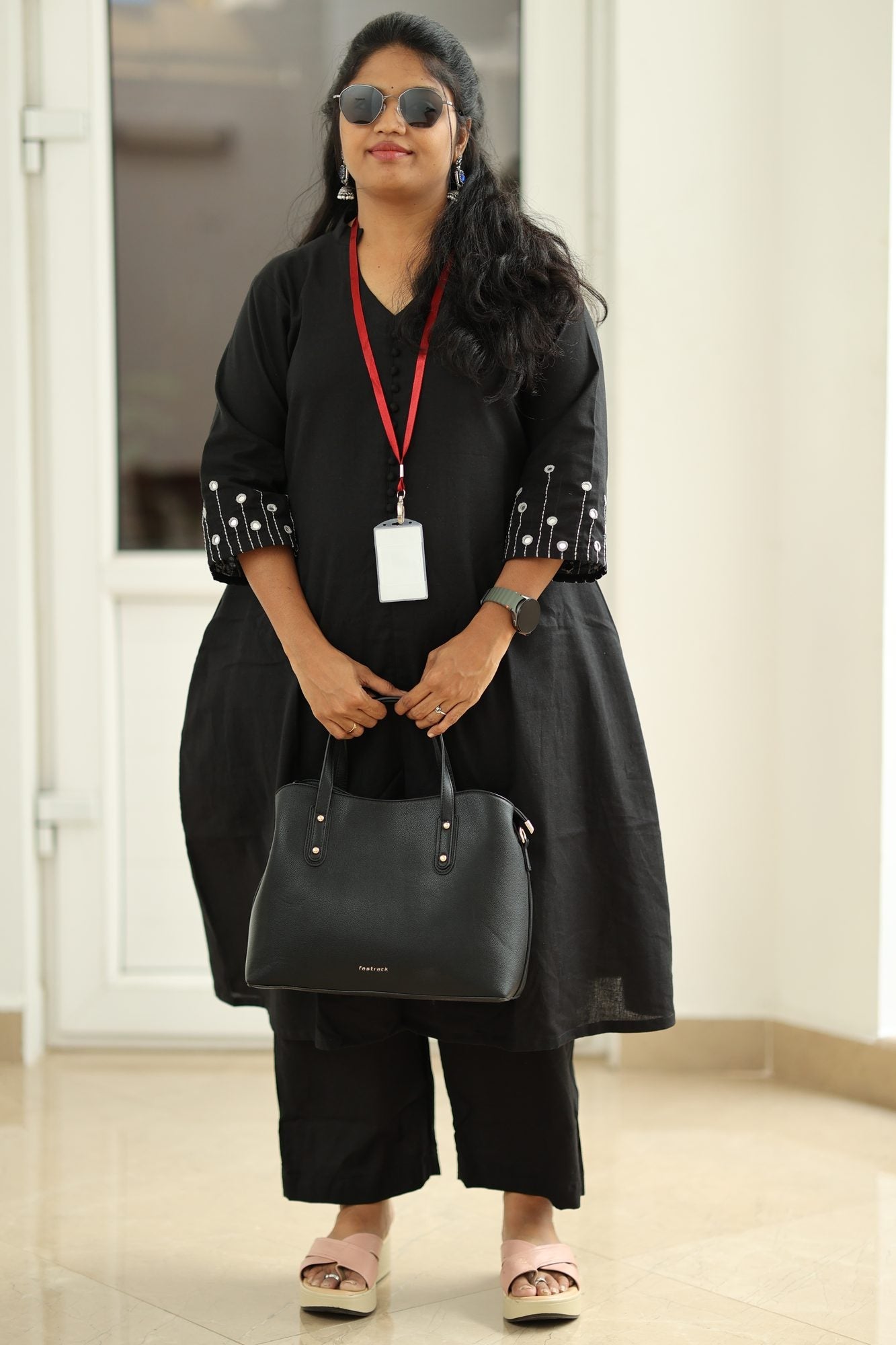 Black Mirror Work 30+ Women Everyday Office Kurta (Top + Bottom) | MAGI0019