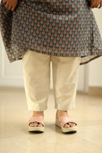 Teal Green Tussar Print 30+ Women Everyday Office Kurta (Top Only) | MAGI0021