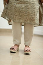 Sage Olive Tussar Print 30+ Women Everyday Office Kurta (Top Only) | MAGI0023
