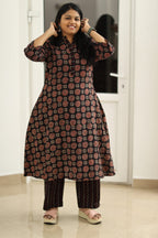 Black Ajrakh kurta set, styled
