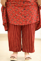 Coordinated stripe print pant