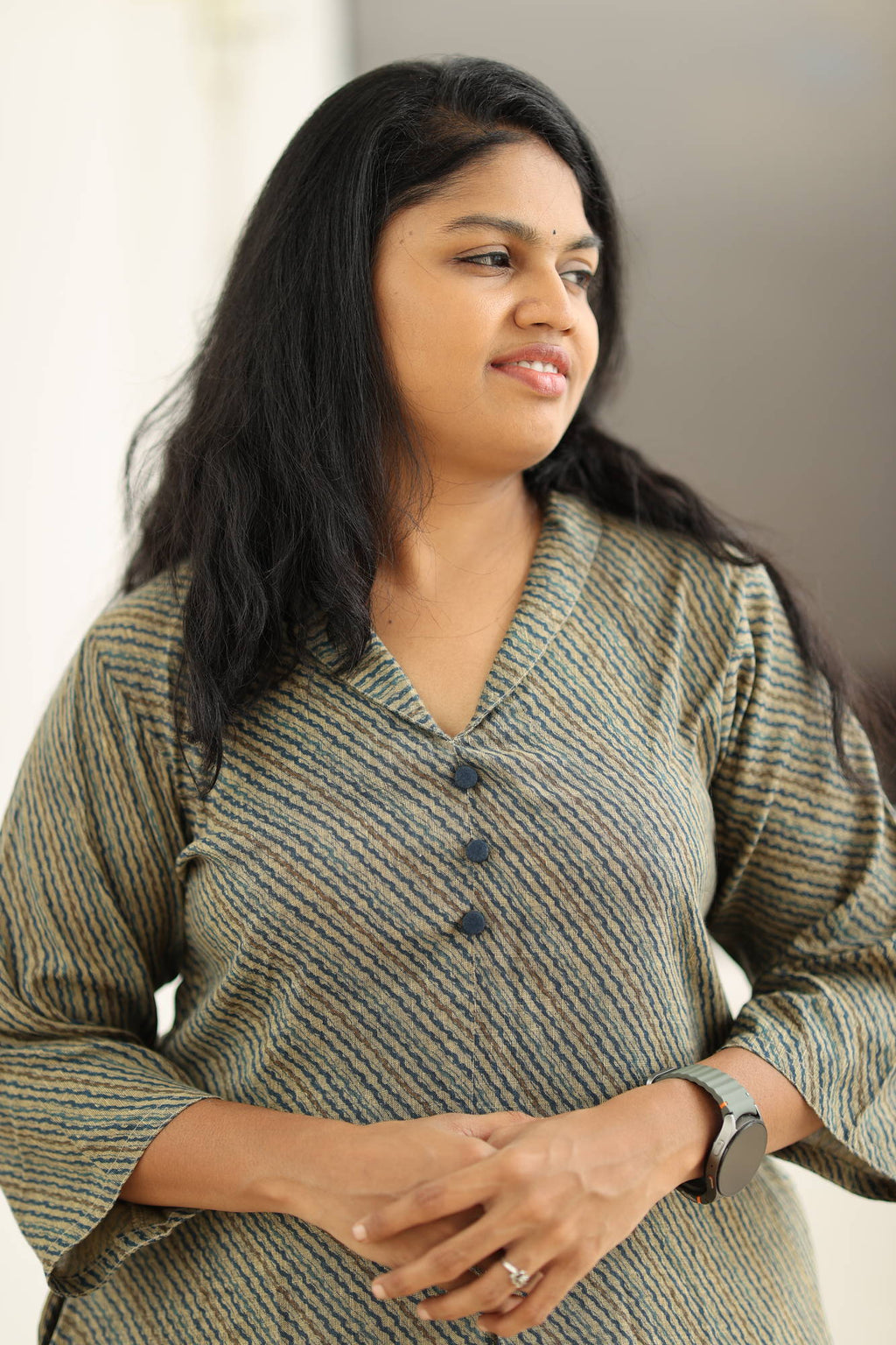 Front close-up of neckline