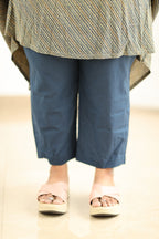 Plain indigo flex cotton pant