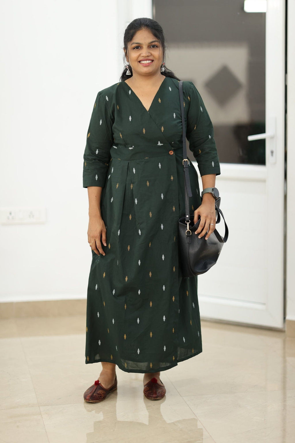 Styled with a black office bag