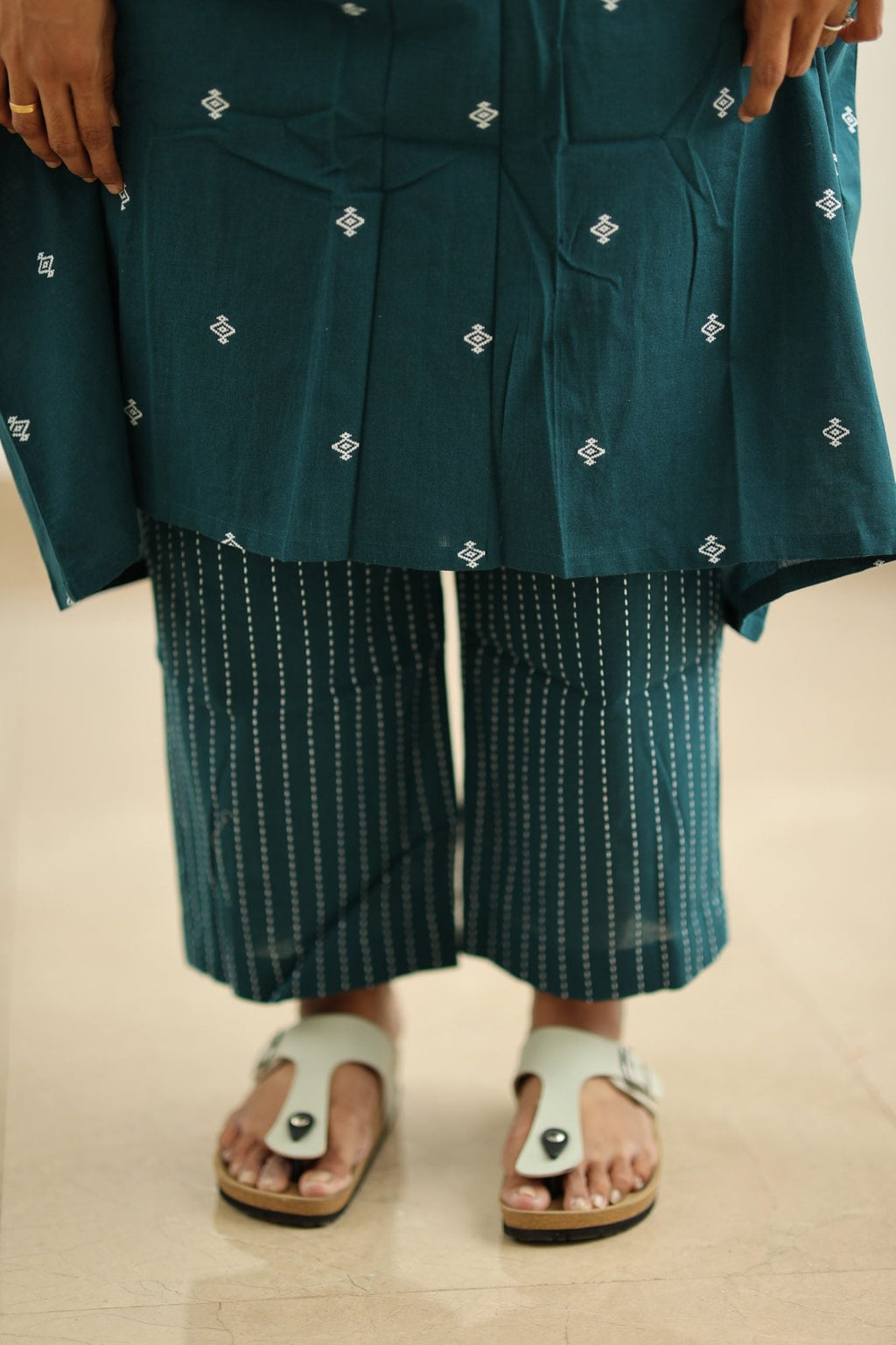 Hem and matching striped palazzo