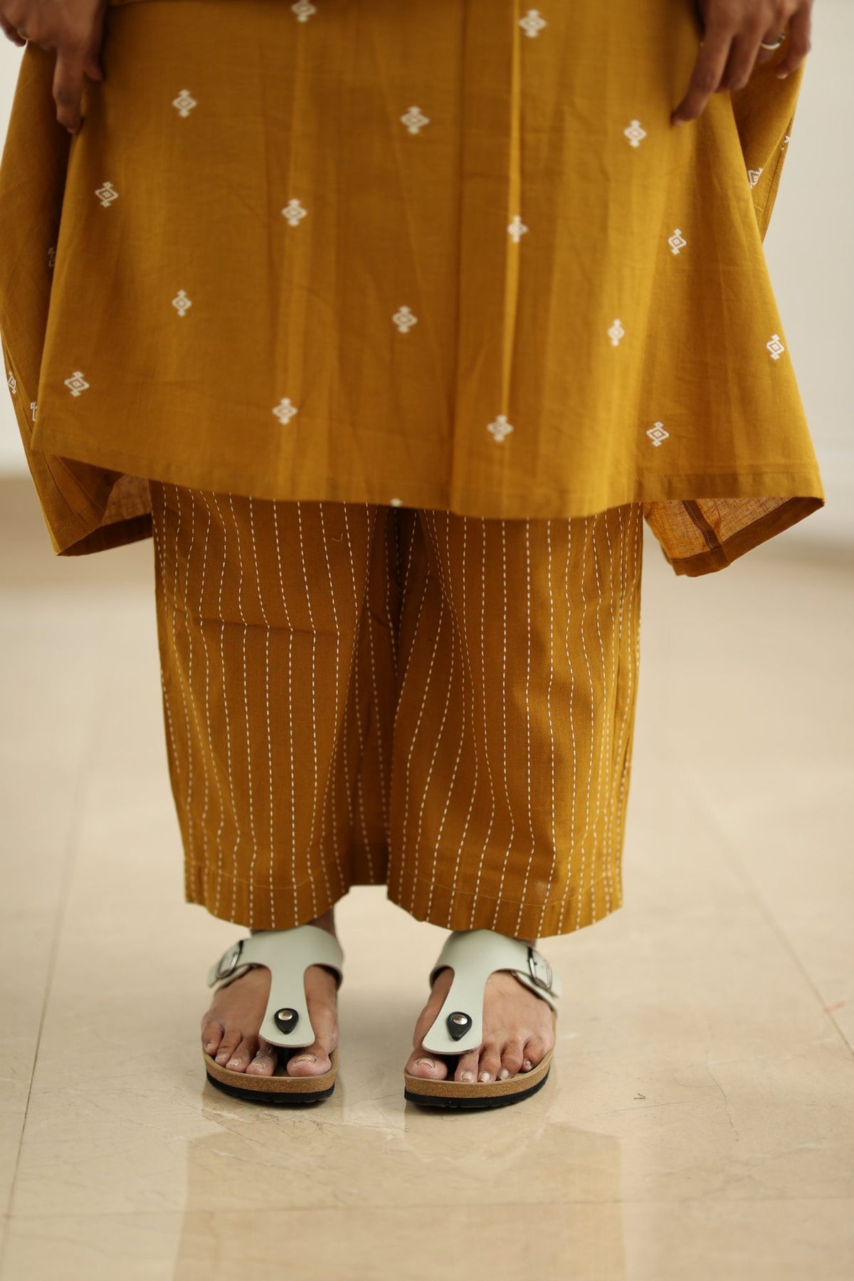 Hem and matching striped palazzo