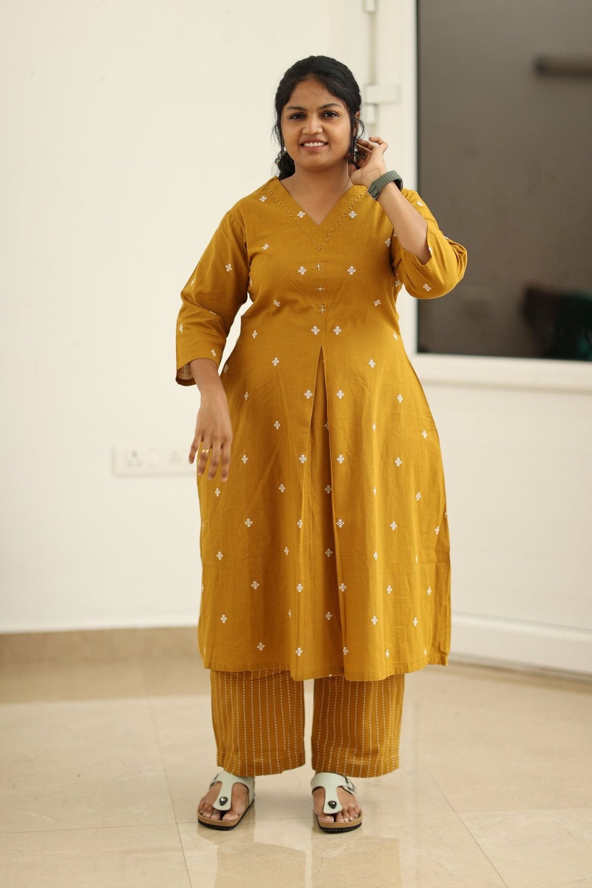 Amber gold kurta set full length