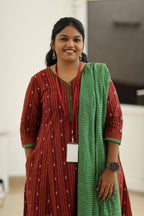 Cherry Cola & Banana Leaf Handloom 30+ Women Everyday & Special Day Office Kurta (Top + Bottom + Dupatta) | MAGI0046