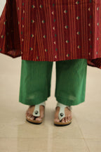 Cherry Cola & Banana Leaf Handloom 30+ Women Everyday & Special Day Office Kurta (Top + Bottom + Dupatta) | MAGI0046