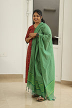 Cherry Cola & Banana Leaf Handloom 30+ Women Everyday & Special Day Office Kurta (Top + Bottom + Dupatta) | MAGI0046