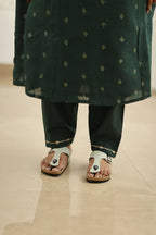 Curry Leaf Silver Sequin 30+ Women Everyday Office Kurta (Top + Bottom) | MAGI0047