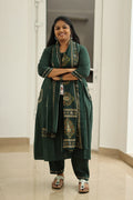 Spinach Leaf Cream Embroidery 30+ Women Everyday Office Kurta (Top + Bottom + Dupatta) | MAGI0049