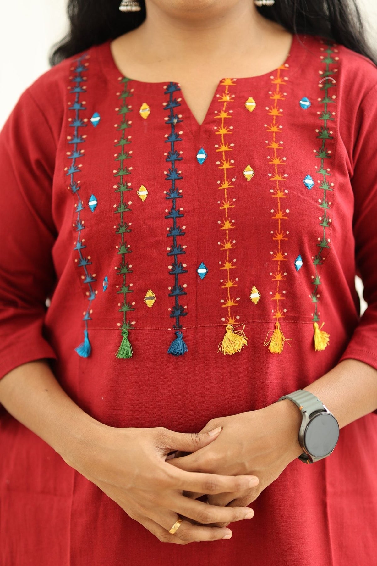 Strawberry Jam Rainbow Tassel 30+ Women Everyday Office Kurta (Top + Bottom) | MAGI0051