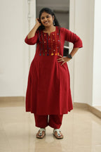 Strawberry Jam Rainbow Tassel 30+ Women Everyday Office Kurta (Top + Bottom) | MAGI0051