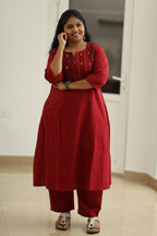 Strawberry Jam Rainbow Tassel 30+ Women Everyday Office Kurta (Top + Bottom) | MAGI0051