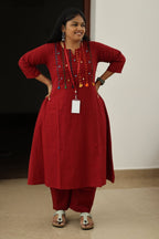 Strawberry Jam Rainbow Tassel 30+ Women Everyday Office Kurta (Top + Bottom) | MAGI0051