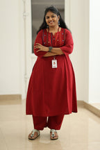 Strawberry Jam Rainbow Tassel 30+ Women Everyday Office Kurta (Top + Bottom) | MAGI0051