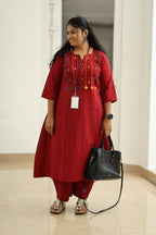 Strawberry Jam Rainbow Tassel 30+ Women Everyday Office Kurta (Top + Bottom) | MAGI0051