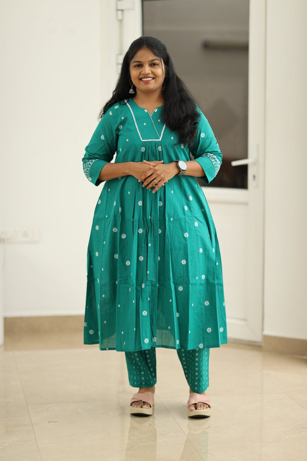 Peacock Pearl Butta 30+ Women Everyday & Special Day Office Kurta (Top + Bottom) | MAGI0052