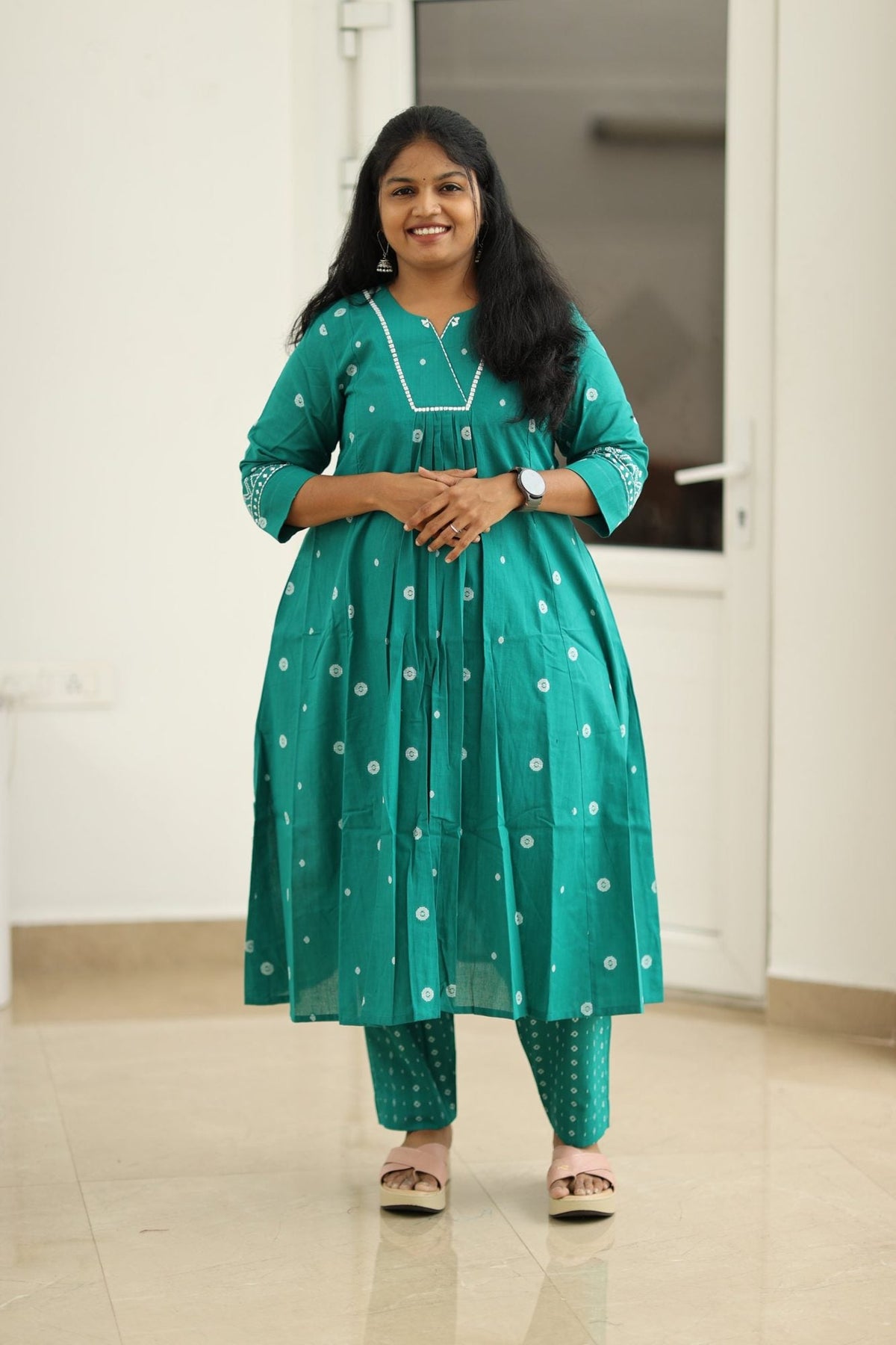 Peacock Pearl Butta 30+ Women Everyday & Special Day Office Kurta (Top + Bottom) | MAGI0052