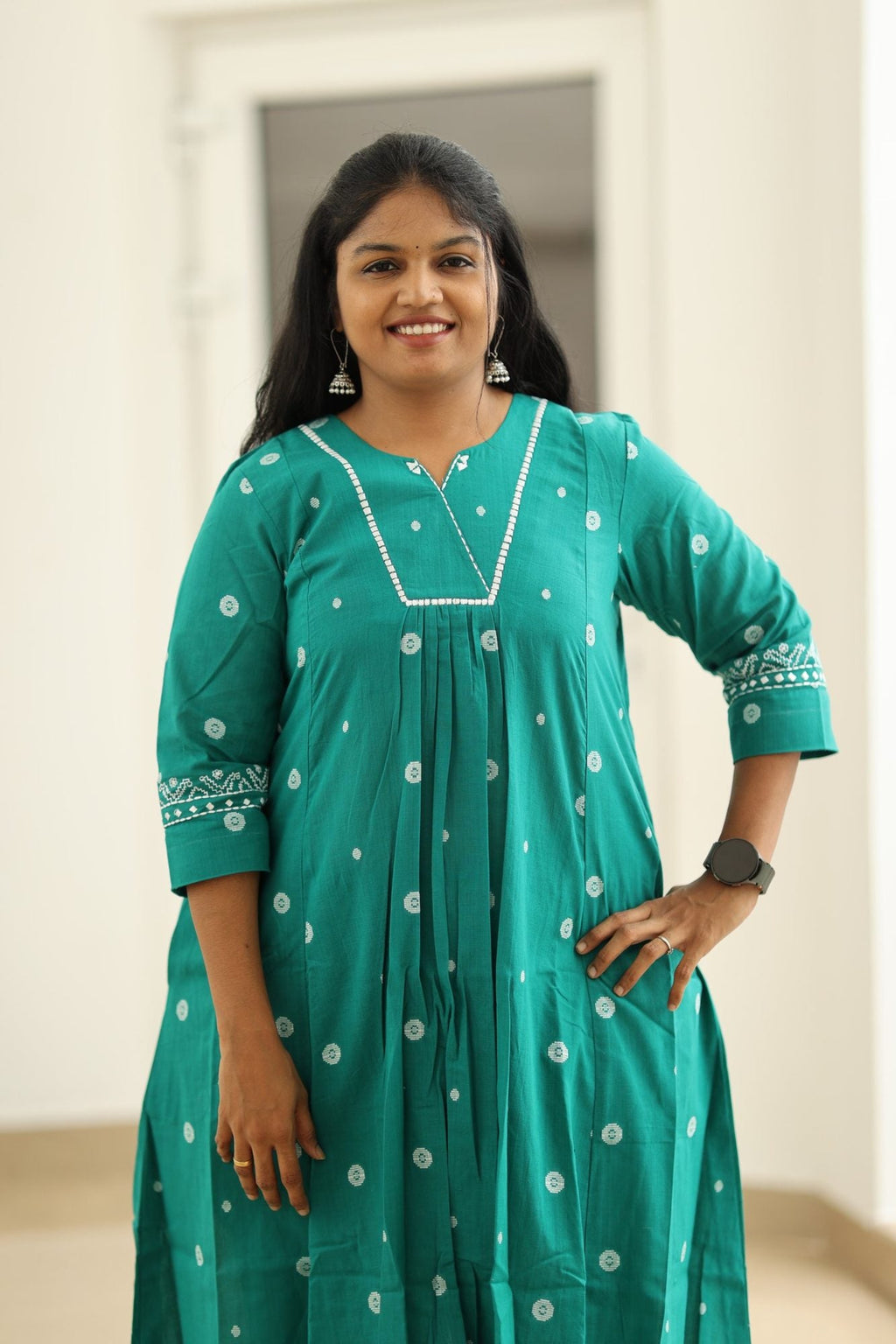 Peacock Pearl Butta 30+ Women Everyday & Special Day Office Kurta (Top + Bottom) | MAGI0052