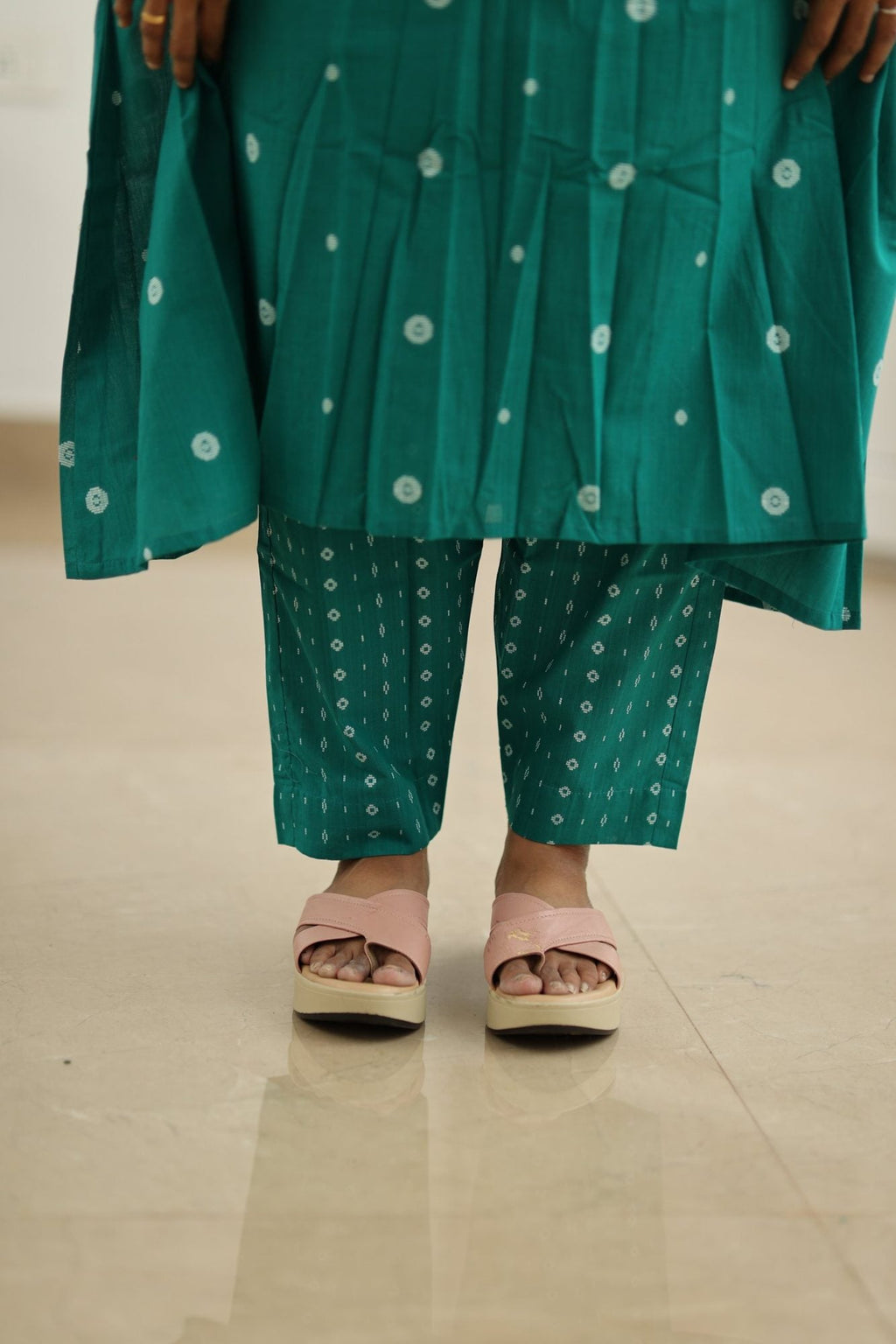 Peacock Pearl Butta 30+ Women Everyday & Special Day Office Kurta (Top + Bottom) | MAGI0052