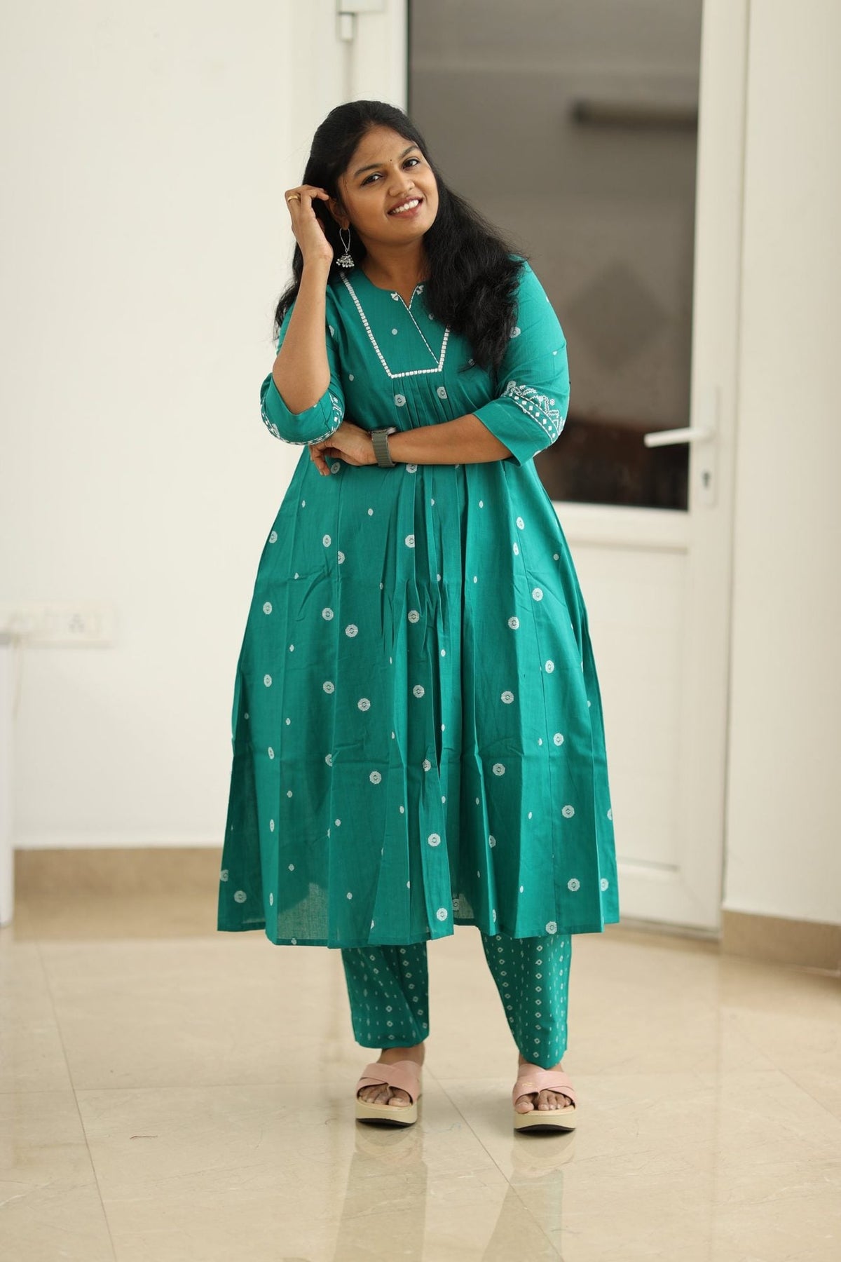 Peacock Pearl Butta 30+ Women Everyday & Special Day Office Kurta (Top + Bottom) | MAGI0052