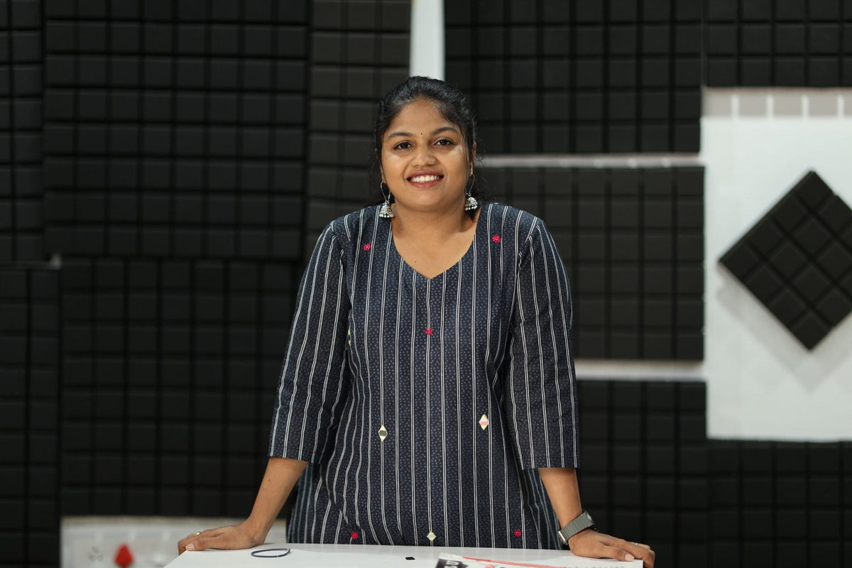 Black Sesame Pinstripe Mirror Work 30+ Women Everyday Office Kurta (Top + Bottom) | MAGI0054