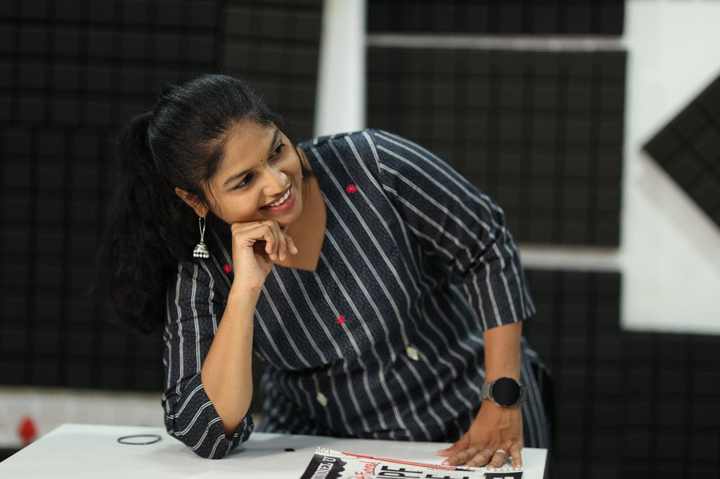 Black Sesame Pinstripe Mirror Work 30+ Women Everyday Office Kurta (Top + Bottom) | MAGI0054