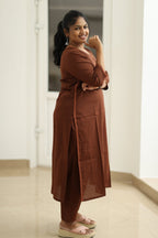 Hot Chocolate Lace Trim 30+ Women Everyday Office Kurta (Top + Bottom) | MAGI0055
