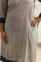Tutti Frutti Navy Stripe 30+ Women Everyday Office Kurta (Top + Bottom) | MAGI0062