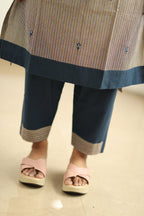 Tutti Frutti Navy Stripe 30+ Women Everyday Office Kurta (Top + Bottom) | MAGI0062