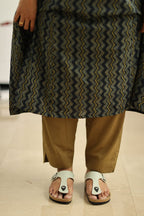 Blackcurrant Mustard Zigzag 30+ Women Everyday Office Kurta (Top + Bottom) | MAGI0063