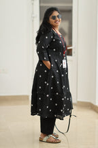 Oreo Cream Flower Embroidery 30+ Women Everyday Office Kurta (Top + Bottom) | MAGI0064