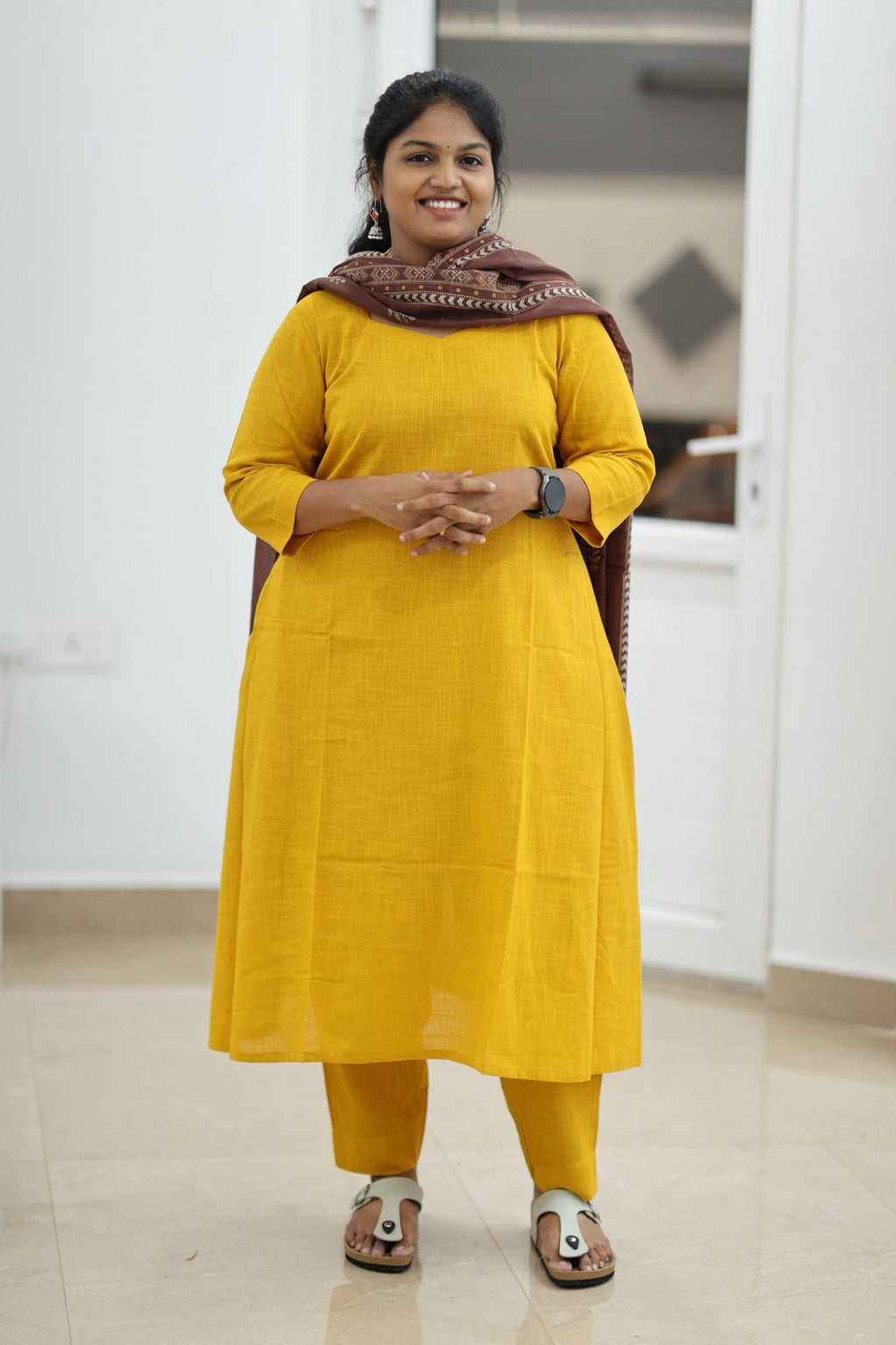 Mango Lassi Chocolate Dupatta 30+ Women Everyday Office Kurta (Top + Bottom + Dupatta) | MAGI0065