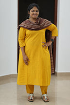 Mango Lassi Chocolate Dupatta 30+ Women Everyday Office Kurta (Top + Bottom + Dupatta) | MAGI0065